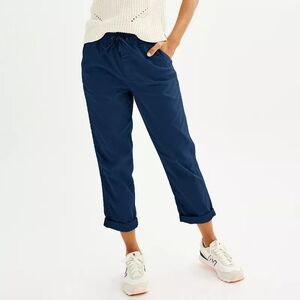Petite L Sonoma Goods For Life Easy Paper Bag Waist Capri Pants In Blue